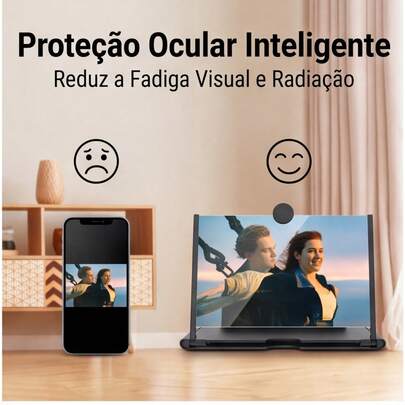Ampliador De Tela Lente 3d Suporte Dobrável De Celular Para Vídeos e Jogos e Ensino 12 polegadas
