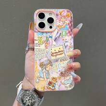 Funda para móvil con estampado de dulces y dibujos animados. Compatible con Samsung, Apple, VIVO, OPPO, , Transsion, ,  y Honor. Fabricada en TPU, ofrece protección contra golpes y caídas. Un regalo ideal para familiares y amigos. - Rosa - Ver 3