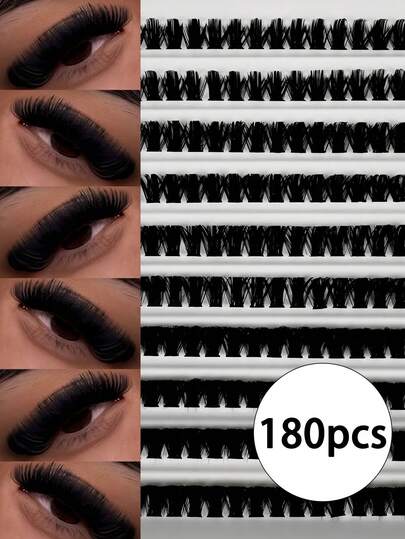 180 Pieces Of 80D Fairy Imitation Mink False Eyelashes, 0.07mm, D-Shaped Curling False Eyelashes, Personal Eyelash Beauty Tool, Suitable For Beginners, Perfect For Daily Makeup, Parties, Halloween And Christmas, A Must-Have Item For Halloween And Christmas, False Eyelashes, False Eyelashes