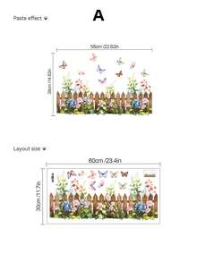 Bộ 4 miếng dán tường hoa màu nước, chủ đề vườn hoa màu nước với hoa, bướm và hàng rào, thích hợp cho phòng ngủ, phòng khách, nhà bếp, lối vào, phòng trẻ em, đặc biệt thích hợp cho chân tường, tường sau ghế sofa, tạo nên bầu không khí đồng quê tươi mát và thư thái. Màu sắc phong phú và tươi mới mang đến cảm giác mùa xuân, giúp giảm bớt cảm giác trống trải của bức tường. Tự dính và có thể tháo rời, không làm hỏng tường, miếng dán tường trang trí cho phòng ngủ, phòng khách, nhà bếp, phong cách đồng quê với bướm và hoa. - Hình dán tường - Xem 14