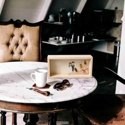 1pc Solid Pine Wood DIY Storage & Display Box, With Movable Acrylic Panel, Can Be Used As Night Light Box, Suitable For Gifts, Dried Flowers, DIY Arts, Collectibles Display, Home & Office Decor, Photo & Floral Arrangement, Frames, Modern Aesthetic, Durable Structure, Home Decor