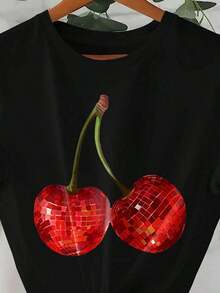 Women's Spring T-Shirt, Resort Wear, Spring - 黑色 - 查看 3