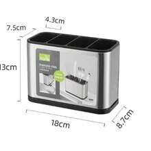 Tableware Bucket With Mpartments, Chopstick Barrel, Stainles - View 13