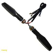 Universal 12V LED Motorcycle Turn Signals | 12 LEDs Blue Running Light And Sporty Style - Black - View 2