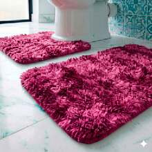 3-Piece Set Of High Pile Bath Mat. - 葡萄酒 - 查看 2