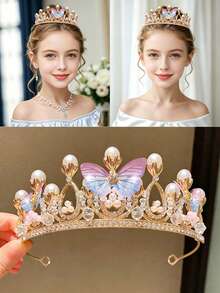 1pc Multicolor Crown Headband, High-End Hair Accessory For Women - Multicolor - View 6