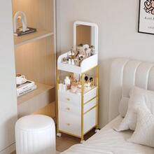 Makeup Cart Organizer With Mirror, Floor Makeup Organizer Large- Make Up Organizers Vanity Cart Cosmetic Display Cases Holder For Skin Care Perfume Nail Polish Brush Hair Tool (Gold) - Gold - View 8