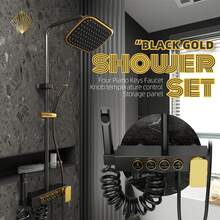 Black Gold Household Shower Faucet Set, Shower Head, With Pressurized Shower Head, Toilet Spray Gun - Gold - View 1