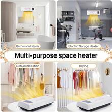Compact Wall AC Fan Heater Combo - Portable 2-In-1 Cooling & Heating System With Remote Control For All Seasons - 美規A型插(110-127V) - 查看 6