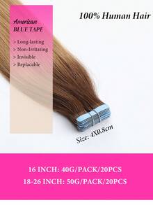 150grams Tape In Hair Extensions Human Hair,#60 Platinum Blonde 16-26inch,20Pcs/50Grams,100% Brazilian Remy Tape Ins Real Human Hair Extension,Christmas Birthday Gift For Women, Perfect For Daily Party & Wedding Use, 4-5 Packs To Add Length & Volume - ST4/27 - 查看 4