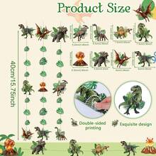 Decoraciones con tema de dinosaurio, serpentinas para fiesta de cumpleaños de dinosaurio, banderines colgantes de dinosaurio jurásico con hojas, adecuado para decoraciones de fiesta, pancartas, fondos de techo - Multicolor - Ver 13