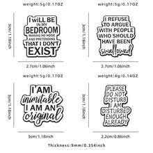 1PC Minimalist Introvert Text Enamel Pin - Featuring Relatable Sarcastic Mood Quotes With Smooth Enamel Finish On Sturdy Metal Frames, Unisex Metal Lapel Brooches For Backpack Decor Or Introvert Gift, Whimsical Daily Wear Fashion Accessory - Multicolor - View 6