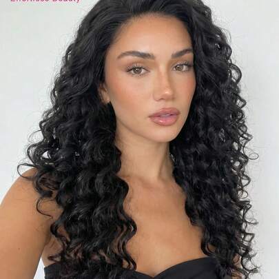 ISEE HAIR Wear Go 半头假发，蓬松波浪，灵活贴合，三合一半头假发，带抽绳，自然发际线，无缝设计，新手友好，佩戴方便，无需胶水，预先拔毛的真人发假发，180% 密度，16-28 英寸常规尺寸，未经加工的原生发，Y2K 真人发假发，礼物，发饰，100% 真人发假发，真人发蕾丝假发，度假氛围，活力能量，旅行必备，假日装扮，日常使用，快速发货，度假旅行，女士