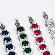 1pc 17.5cm+2.5cm Women's Fashion Bracelet, Jewelry, Minimalist | Elegant, Detachable Extension Clasp, Adjustable Length, Inlaid Colorful Zirconia, Hypoallergenic, Suitable For Women's Daily Wear | Festivals | Multiple Occasions, Great Gift For Girlfriend Or Best Friend - Bracelet - View 10