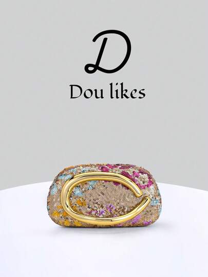 1 chiếc túi xách nữ họa tiết hoa mới, túi dự tiệc thời trang cổ điển đính sequin thêu hoa, phù hợp cho các cô gái dự tiệc, cô dâu, cặp đôi mới cưới và nhân viên văn phòng, thích hợp cho các buổi tiệc, dạ hội, đám cưới. Thiết kế hình hộp nhỏ gọn, phù hợp cho công việc, đi công tác, đi chơi và đi làm.