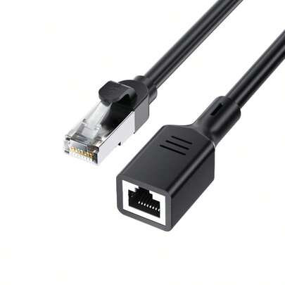 VegGieg CAT6 千兆以太网延长线，RJ45 公头转母头屏蔽纯铜线，家用电脑路由器网络扩展器，0.5米/1米/1.5米/2米/3米/5米