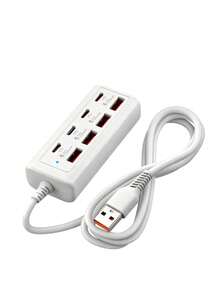 Durcord 8端口USB+Type-C扩展坞，8合1 USB集线器带开关，便携式分线器适配器，适用于电脑、笔记本电脑、手机、U盘、鼠标、读卡器、键盘、游戏设备、MP3播放器、硬盘等。 - 多色-8合1 - 查看 12