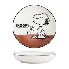 SNOOPY 史努比可爱印花餐具套装，高品质卡通浮雕陶瓷餐盘和托盘，适合情侣和家庭使用 - 彩色 - 查看 8