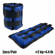 2 PIEZAS Pesas ajustables para muñeca y tobillo de 2kg/4.4LBS, 3kg/6.6LBS, 4kg/8.8LBS para trotar, gimnasia, aeróbic, fisioterapia - Azul - Ver 13