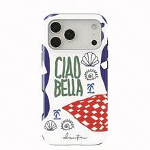 Funda de teléfono de lujo Y2K a cuadros azul cereza para iPhone 17 16 15 14 13 12 11 Air Pro Max Plus de doble capa SWAG - Negro - Ver 2