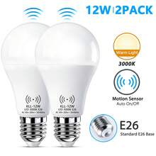 Kasotile [2/5 chiếc] Bóng đèn LED cảm biến chuyển động Casotte - 9W/12W (Tương đương tổng công suất 100W), đế E26/E27, ánh sáng trắng ấm. Có chế độ cảm biến tự động "Từ hoàng hôn đến bình minh", được thiết kế để phát hiện chuyển động của con người, cung cấp ánh sáng hiệu quả. Thích hợp để lắp đặt ở cửa trước, hiên nhà, nhà để xe, tầng hầm, hành lang và tường. - ánh sáng ấm áp - Xem 11