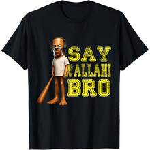 Funny Tung Tung Speed Brainrot Say Wallahi Bro Meme T-Shirt - Black - View 1