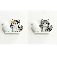 1/2/4个可爱猫咪推瓶子冰箱贴，卡通动物磁性贴纸，猫须收集瓶，猫须冰箱贴，磁性猫须装饰，可插花 - 貓咪推瓶子 - 查看 18