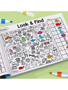 Sách vẽ tranh tìm hình ẩn, vẽ bằng bút chì, sách hoạt động tìm kiếm và vẽ tương tác, các trang chủ đề trốn tìm hấp dẫn (phân phối ngẫu nhiên), vui nhộn và đơn giản, giúp phát triển kỹ năng vẽ và thực hành, tăng cường sự tập trung và trí tưởng tượng, thích hợp làm quà tặng Giáng sinh, sinh nhật, tiệc tùng, năm mới, Halloween. - bản thiết kế - Xem 2