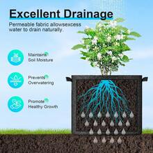 Land Guard 4-Pack Fabric Grow Bags 5 Gallon, Thickened Nonwoven Garden Pots, Growing Bags With Handles, Black - 顏色A - 查看 3