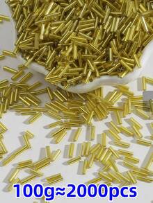 100克/约2000颗时尚亮色玻璃管珠，DIY珠宝配件，适用于手链、项链和服装装饰，非常适合手工工艺品制作。 - 2X6玻璃管珠 - 查看 20