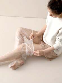 Ống giữ ẩm chân dùng một lần, co giãn, chống trượt, bao phủ toàn bộ chân, chăm sóc spa, ống bọc chân bằng nhựa dày, chống rách, dùng cho chăm sóc cơ thể tại nhà. Mặt nạ chân. - Dài - Xem 5