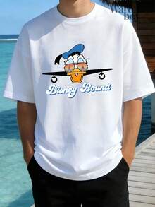 1 Disney Licensed Cartoon Short-Sleeve T-Shirt, Featuring Cartoon Mickey Mouse And Donald Duck Head Patterns For Family Matching Prints, Perfect For Family Trips And Vacations. This Is A New Short-Sleeve T-Shirt For 2026, An Ideal Choice For Father's Day, Suitable For Both Men And Women. Made Of High-Quality Pure Cotton, Comfortable And Breathable. Exquisite Design, A Top Choice For A Gift. - 男人 - 查看 2