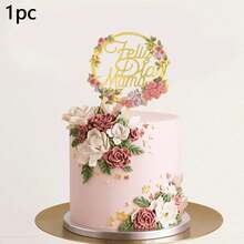 Bộ 1/3/6 chiếc phụ kiện trang trí bánh kem hình hoa bằng acrylic với chữ "Feliz Dia Mama" (Ngày của Mẹ), thích hợp để trang trí bánh kem trong bữa tiệc Ngày của Mẹ. - Nhiều màu - Xem 15