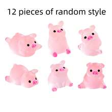 Glow In The Dark Cute Pink Pig Figurines, Mini Resin Pig Miniatures With Multiple Adorable Styles (Swimming, Sitting, Rafting, Lying), Waterproof Luminous Pig Ornaments With Frosted Matte Texture, Durable Resin Statues For DIY Micro Landscape - One Size - View 10