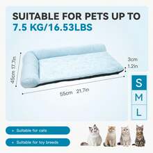 HAZOOWILL Large Dog Cooling Bed With Headrest - Summer Pet Cooling Mat, Portable Non-Slip Pad With Built-In Pillow, Comfortable Cool Sleeping Surface, Suitable For Small To Large Dogs And Cats, Weight Capacity Up To 40kg/88lbs - Multicolor - View 18
