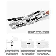 堆叠砖灰色大理石瓷砖贴纸，2D平面自粘防溅板，防水可移除墙贴，适用于家居装修，可选7/14/28/42片装 - A - 查看 4