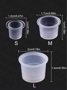 Bộ 100/500/1000 nắp cốc mực xăm JellyfishPro (có đế), cốc mực xăm dùng một lần, bộ dụng cụ xăm hình. - Trong sáng - Xem 4