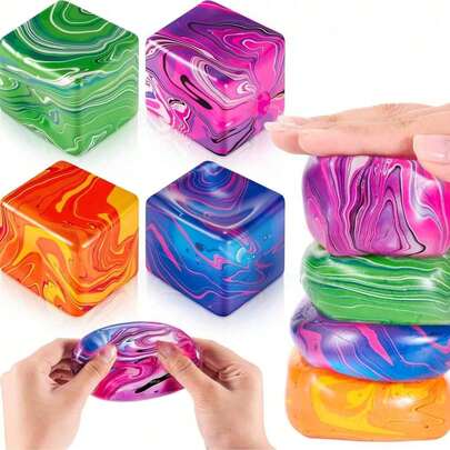 2026 Newest Needo-H Style Wave Cube Stress Relief Ball Toy, Slow Rebound Elastic Squeeze Toy To Relieve Stress - Perfect Birthday, Holiday, Party Gift And Best Gift