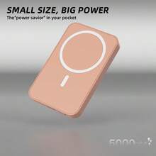 GAWFOLK Sạc dự phòng mini màu hồng 10000mAh cho điện thoại di động, sạc điện thoại cầm tay, cổng sạc Type-C, sạc điện thoại du lịch thiết yếu, cổng USB-C, sạc không dây tích hợp, cáp Type-C, cáp Micro, Lightning phù hợp với sạc cáp IOS, giao diện đầu ra USB-A, tương thích với IOS và các dòng sản phẩm khác, tương thích với hầu hết các thiết bị điện tử trên thị trường, quà tặng cho nam, nữ, thích hợp cho kỳ nghỉ đông, du lịch/cắm trại ngoài trời và nguồn điện dự phòng khẩn cấp cho gia đình, bạn bè, quà sinh nhật, quà cắm trại ngoài trời, sạc dự phòng từ tính không dây. - Hồng - Xem 11