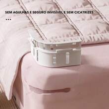 Prende Lençol Antideslizante Elástico Ajustável Para Colchão Cama Sem Prego - Branco - Visão 3
