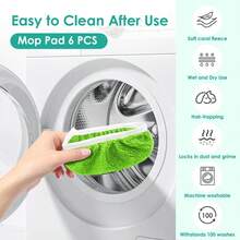 6Pcs Reusable Microfiber Mop Pads Compatible With  Sweeper Mops, Wet Sweeping Cloths &Amp; Dry Mopping Cloths, Washable Mop Pads For Surface\/Hardwood Floor Cleaning (Not Fit To  Wetjet, XL) - A - Visa 4