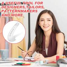 Vary Form Curve Ruler 12Inch Solid Metal French Curve Hip Curve Ruler For Measuring Sewing Design Making - Multicolor - View 2