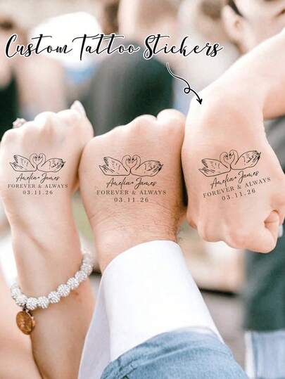 Customized Wedding Temporary Tattoo Stickers, Wedding Favors, Guest Portrait Tattoo Stickers, Wedding Tattoo Stickers, 5 Styles Available, Wedding Decor, Wedding Favor Temporary Tattoo Stickers, Customized Favors, Modern Wedding Flash Tattoo Stickers | Wedding Tattoo Stickers | Wedding Temporary Tattoo Stickers, Valentine's Day Gift, Wedding Gift, Wedding Accessories, Bridesmaid Gift, Christmas Gift, Christmas Decor, Thanksgiving Gift, New Year Gift, Party Decor ,Forever Love