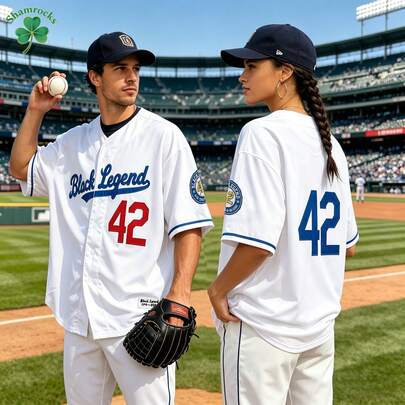 Jackie Robinson #42 Brooklyn Legend Embroidered Baseball Jersey, Vintage Baseball Uniform, Game Day Fan Gift