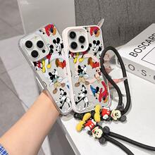 This Disney Mickey Mouse Lanyard Phone Case Is Fully Covered In TPU Material, Features Strong Magnetic Closure, Is Shockproof And Lightweight, And Is Compatible With IPhone17/16/11/13/15/15 Plus/15 Pro/15 Pro Max/12/14 Pro Max/11 Pro Max/12 Pro/12 Pro Max/13. This Phone Case Is A Popular Birthday Gift Or Business Gift Choice; It Is Durable, Stain- And Fingerprint Resistant, And Suitable For Both Men And Women. The Set Also Includes A Mickey Mouse Phone Case And A Mickey Mouse Plush Bracelet, Making It A Perfect Gift For Friends And Family. This Stylish Phone Case Is Fun, Lightweight, And Durable. IPhone17 Pro Max Phone Case, Minnie Mouse Phone Case. - Màu xanh lam - Xem 4
