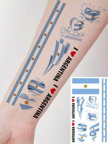 Hình dán xăm tạm thời hình cờ Mỹ, 10 tờ, gồm cờ Brazil, Argentina, Ý, Úc, Uruguay, Colombia và các quốc gia khác, chống thấm nước, trông như thật và giống hình xăm thật. - Nhiều màu - Xem 4