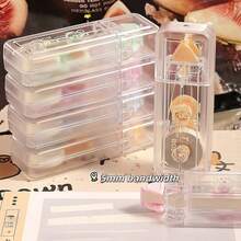 6 PIEZAS Cinta correctora de papel de base de color mini - Estilo transparente y simple, utilizada para cubrir errores de escritura con una cobertura fuerte y no se rompe fácilmente. Adecuada para el aprendizaje diario, la corrección y la corrección - Multicolor - Ver 4