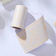 Cenefa adhesiva decorativa para azulejos, borde de pared decorativo para cocina, baño, zócalo impermeable - Rollitos de flores de color amarillo cálido - Ver 4