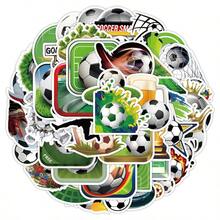 Juego de 50 pegatinas con temática de fútbol con campo de fútbol, tacos, portería y talla grande elementos, adecuado para botellas de agua, cuadernos, equipaje, patinetas y otros artículos de decoración, pegatinas personalizadas de estilo deportivo DIY, pegatinas decorativas de colección de aficionados, adecuadas para la decoración de atuendos diarios y escenas de partidos - Multicolor - Ver 8