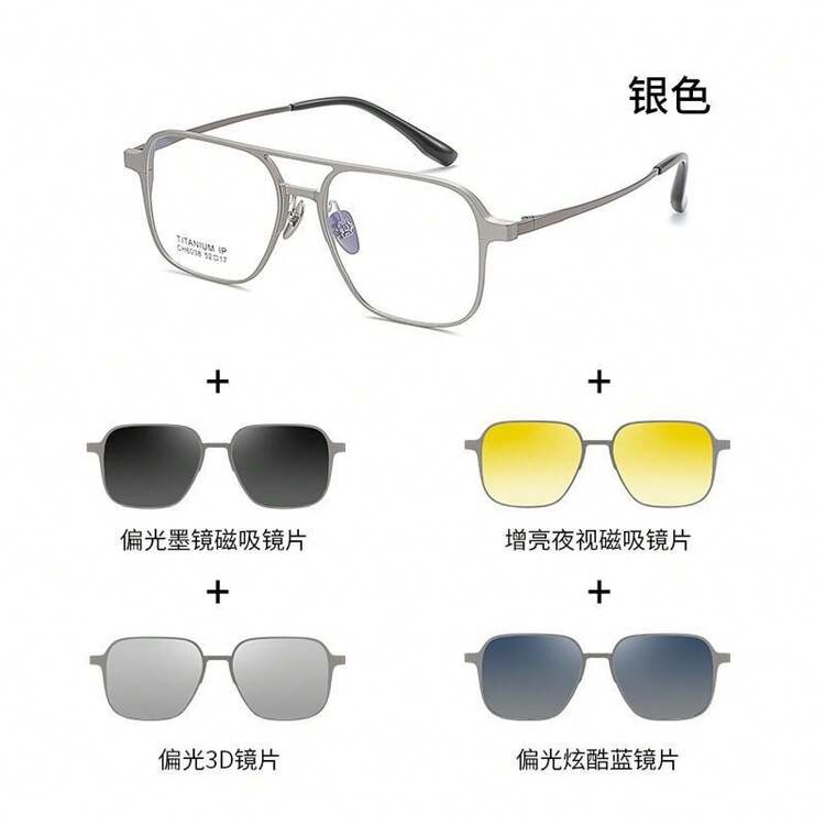 Men Sunglasses - Silver (with Black and Yellow Trim) - View 7